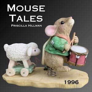 1996 Mouse Tales Hillman Mouse Figurine "I'll Play My Drum For Him" Enesco VTG